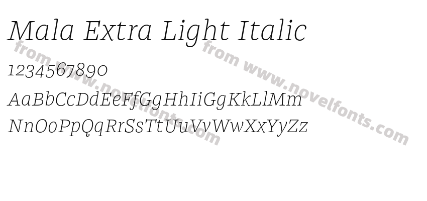 Mala Extra Light ItalicPreview