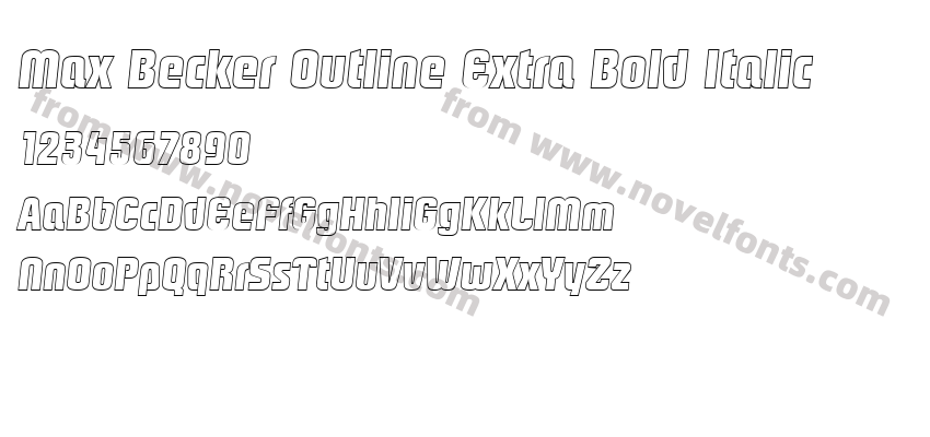 Max Becker Outline Extra Bold ItalicPreview