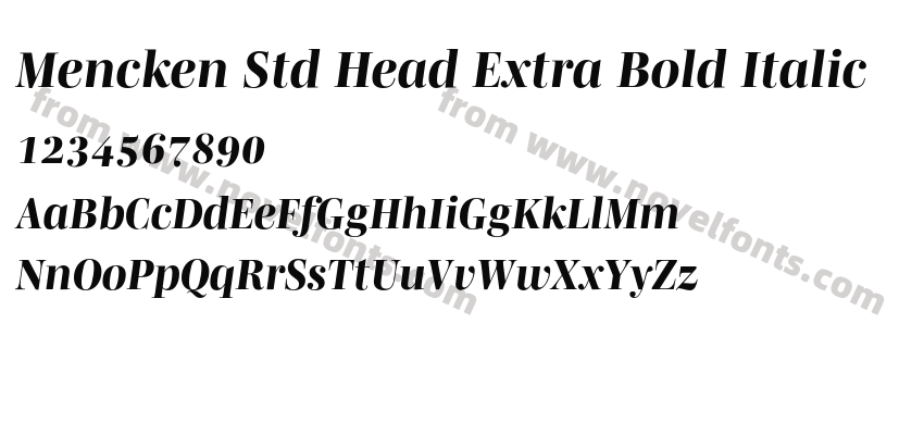 Mencken Std Head Extra Bold ItalicPreview