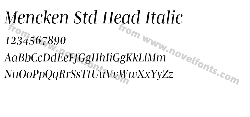 Mencken Std Head ItalicPreview