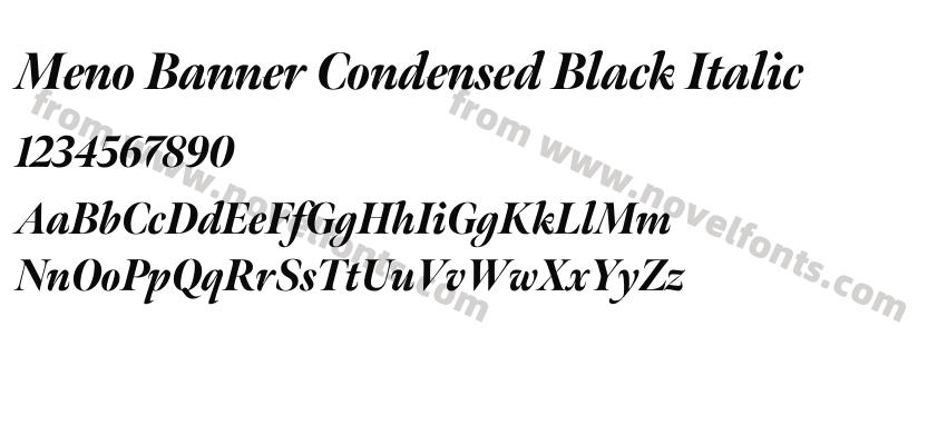 Meno Banner Condensed Black ItalicPreview