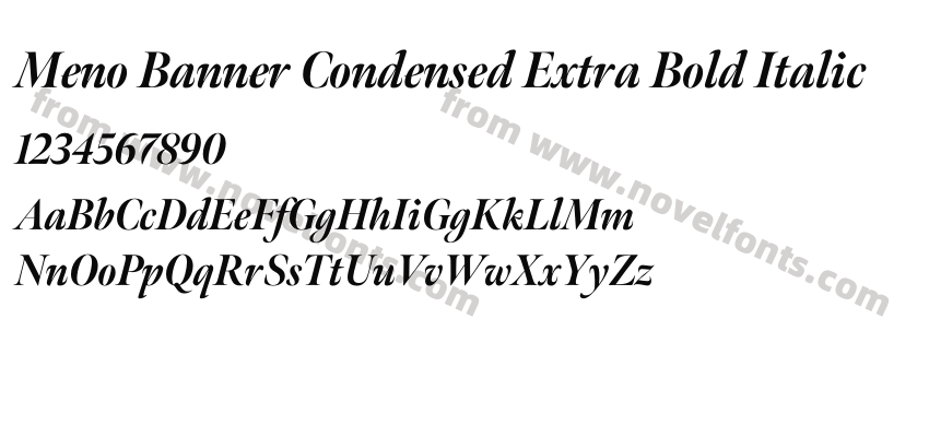 Meno Banner Condensed Extra Bold ItalicPreview