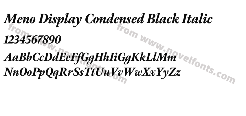 Meno Display Condensed Black ItalicPreview