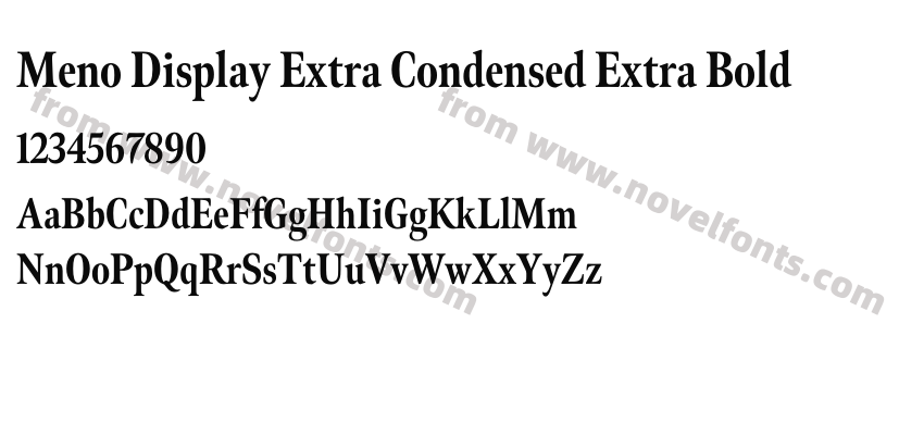 Meno Display Extra Condensed Extra BoldPreview