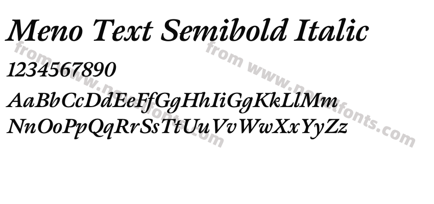 Meno Text Semibold ItalicPreview