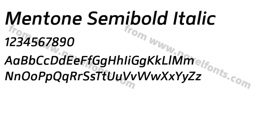 Mentone Semibold ItalicPreview