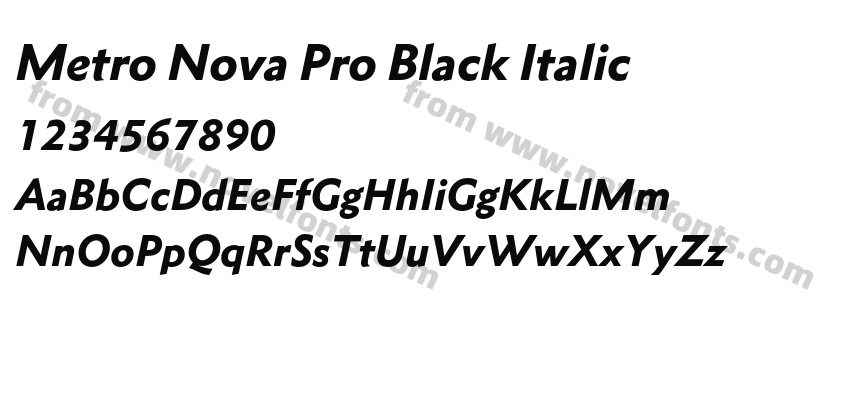 Metro Nova Pro Black ItalicPreview