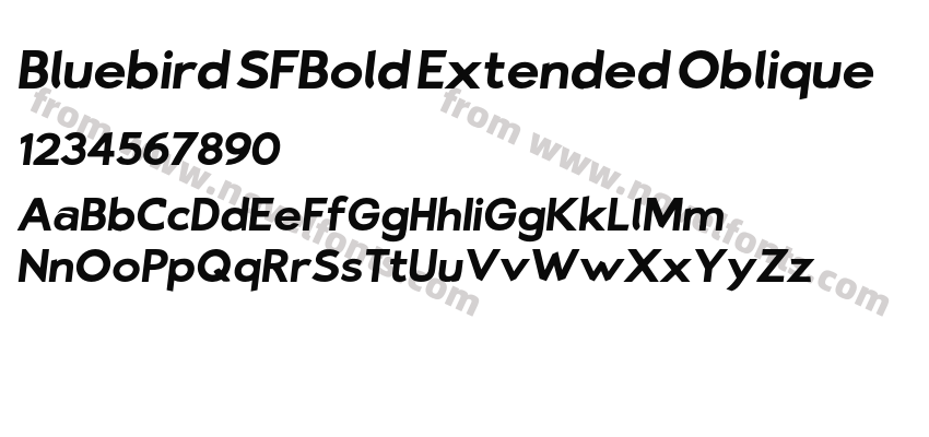 Bluebird SFBold Extended ObliquePreview