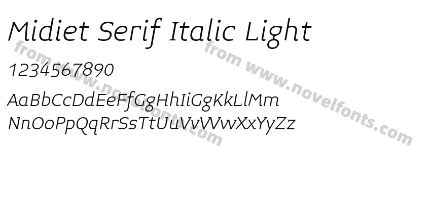 Midiet Serif Italic LightPreview