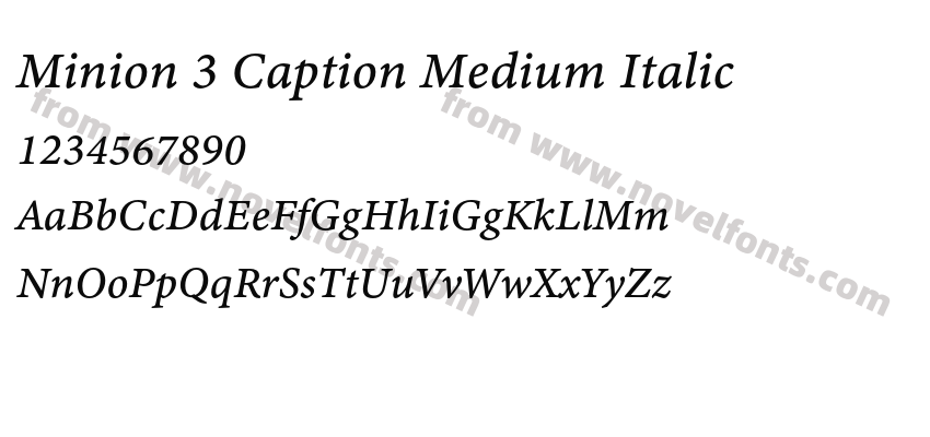 Minion 3 Caption Medium ItalicPreview