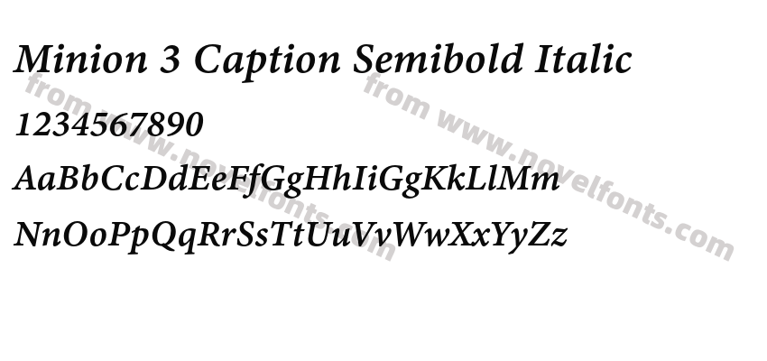 Minion 3 Caption Semibold ItalicPreview