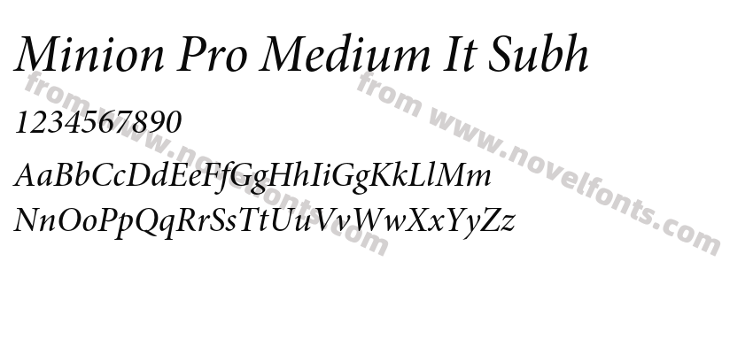 Minion Pro Medium It SubhPreview