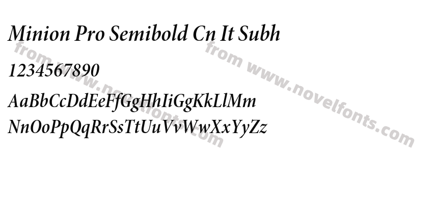 Minion Pro Semibold Cn It SubhPreview