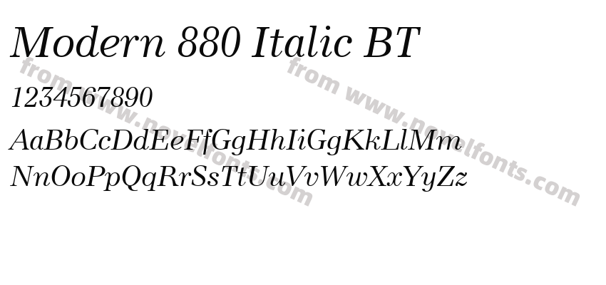 Modern 880 Italic BTPreview