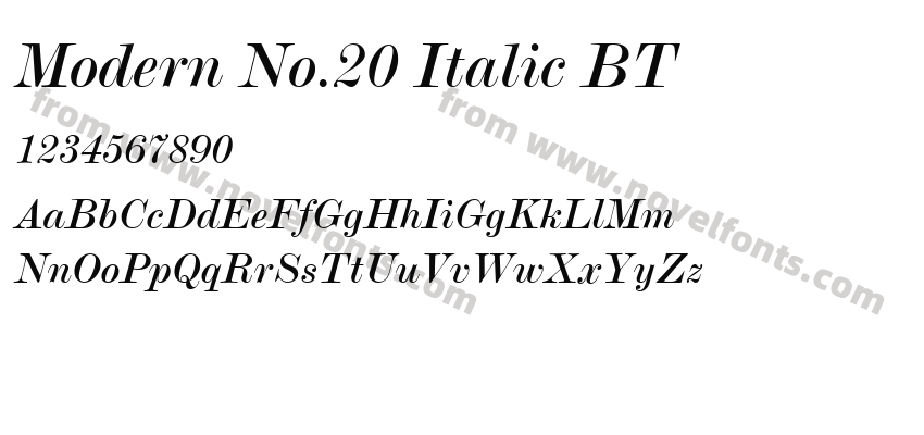 Modern No.20 Italic BTPreview