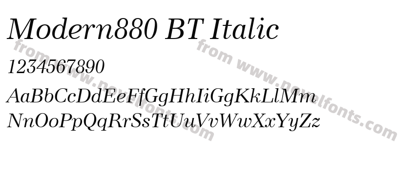 Modern880 BT ItalicPreview