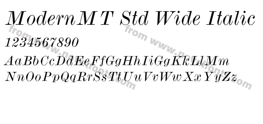 ModernMT Std Wide ItalicPreview