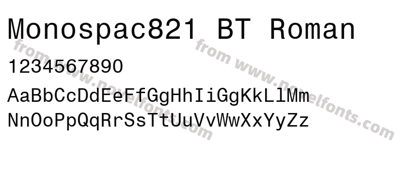 Monospac821 BT RomanPreview