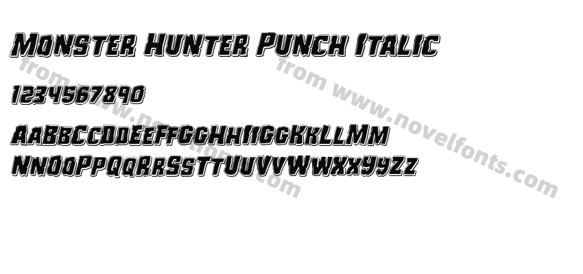 Monster Hunter Punch ItalicPreview