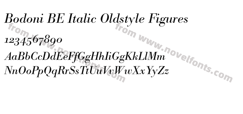 Bodoni BE Italic Oldstyle FiguresPreview