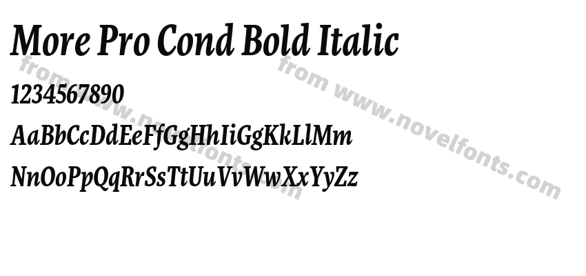 More Pro Cond Bold ItalicPreview