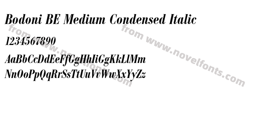 Bodoni BE Medium Condensed ItalicPreview