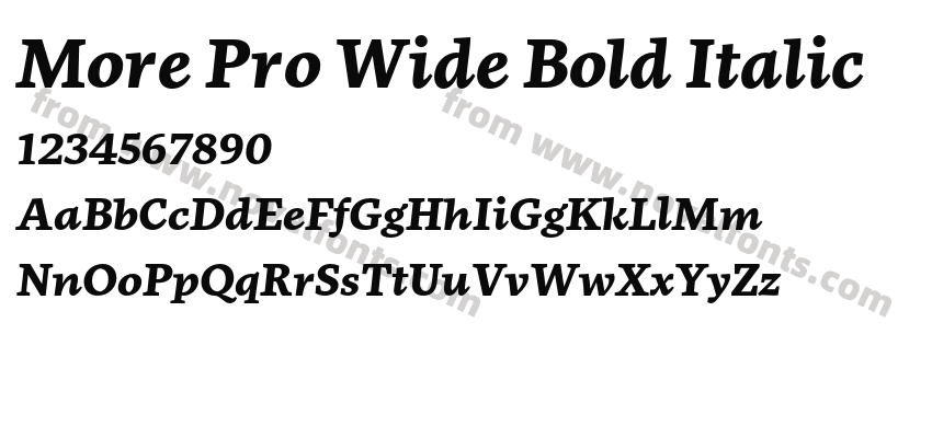 More Pro Wide Bold ItalicPreview