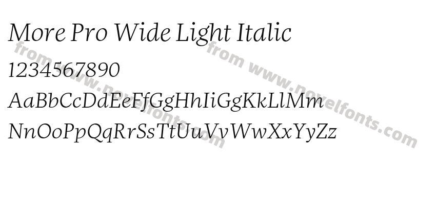 More Pro Wide Light ItalicPreview