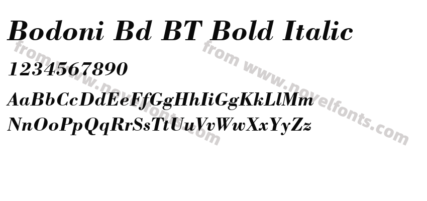 Bodoni Bd BT Bold ItalicPreview