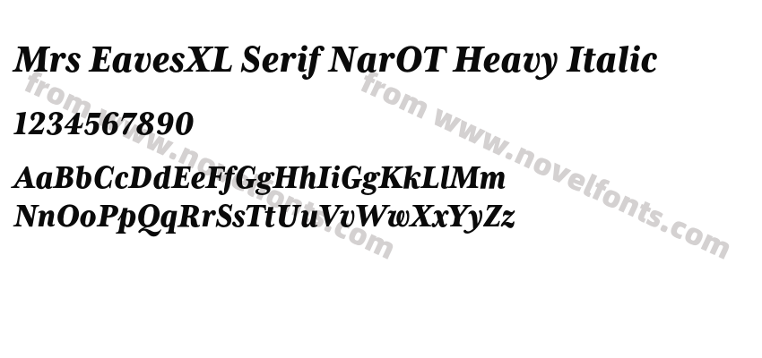 Mrs EavesXL Serif NarOT Heavy ItalicPreview