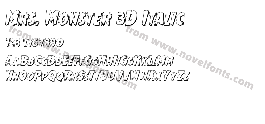 Mrs. Monster 3D ItalicPreview