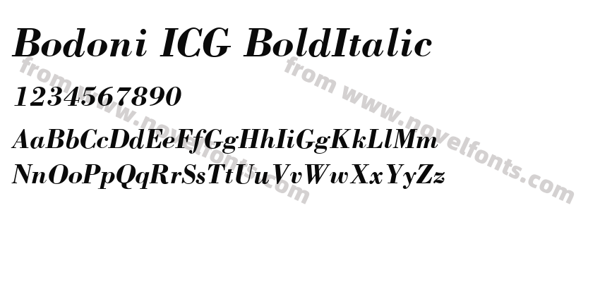 Bodoni ICG BoldItalicPreview