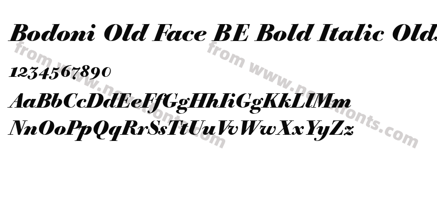 Bodoni Old Face BE Bold Italic Oldstyle FiguresPreview