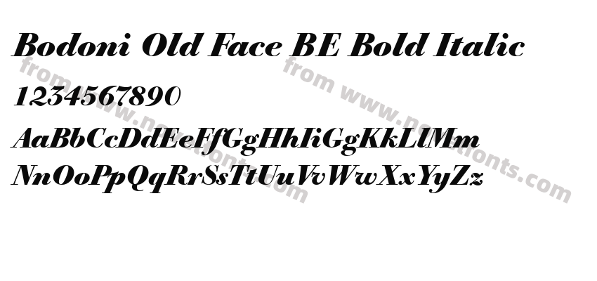 Bodoni Old Face BE Bold ItalicPreview