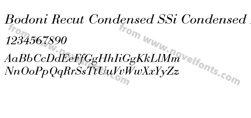 Bodoni Recut Condensed SSi Condensed ItalicPreview