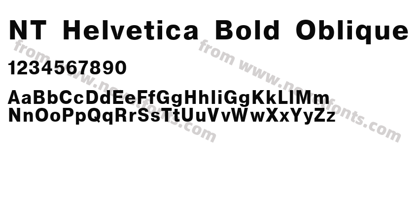 NT Helvetica Bold ObliquePreview