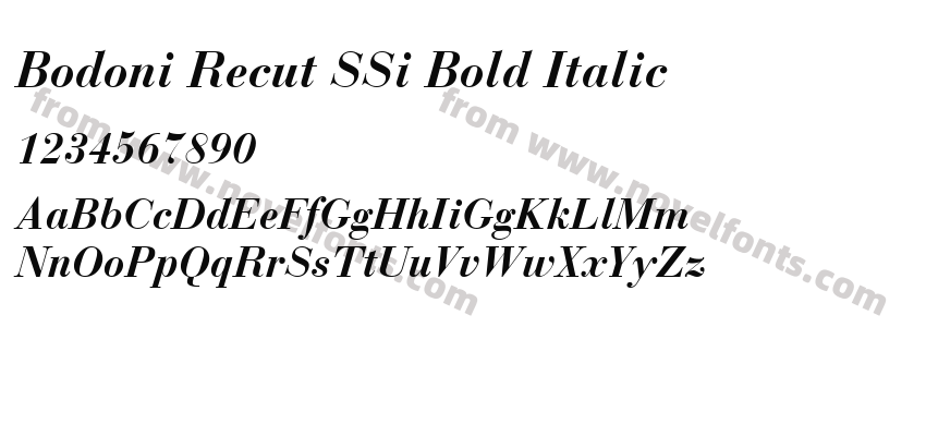 Bodoni Recut SSi Bold ItalicPreview