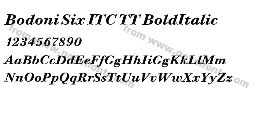 Bodoni Six ITC TT BoldItalicPreview