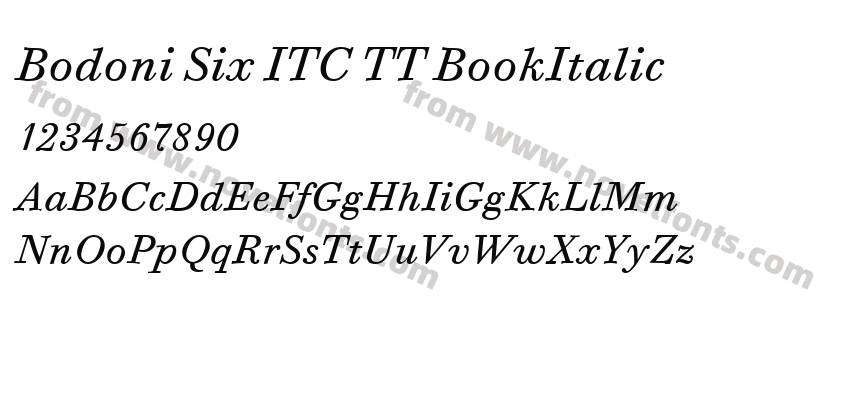 Bodoni Six ITC TT BookItalicPreview