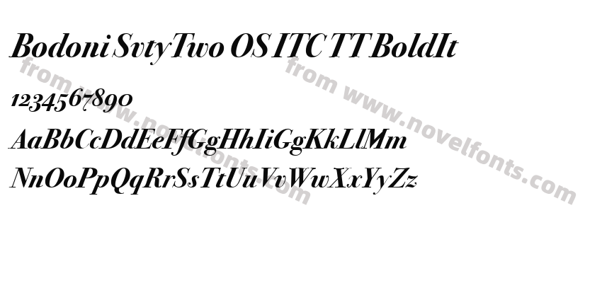 Bodoni SvtyTwo OS ITC TT BoldItPreview