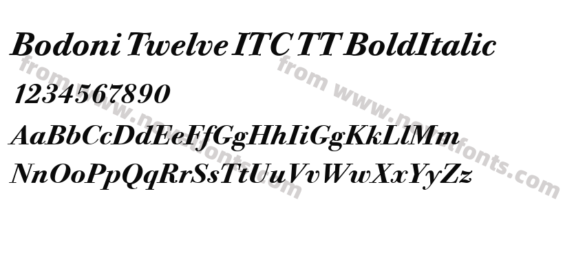 Bodoni Twelve ITC TT BoldItalicPreview