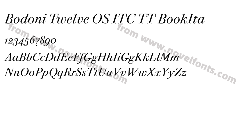 Bodoni Twelve OS ITC TT BookItaPreview