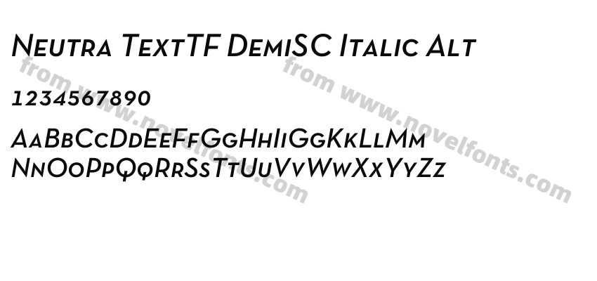 Neutra TextTF DemiSC Italic AltPreview