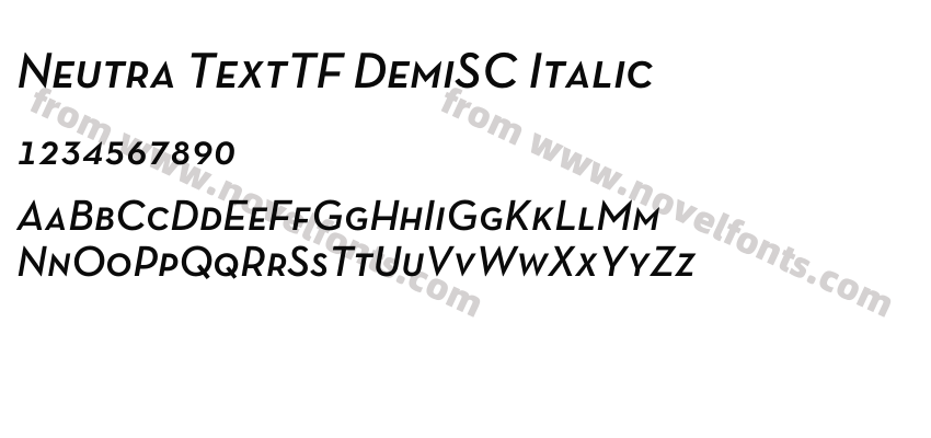 Neutra TextTF DemiSC ItalicPreview