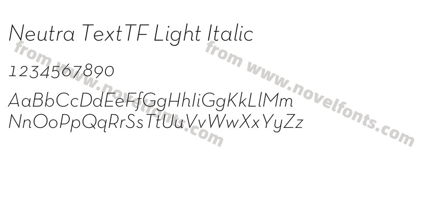 Neutra TextTF Light ItalicPreview