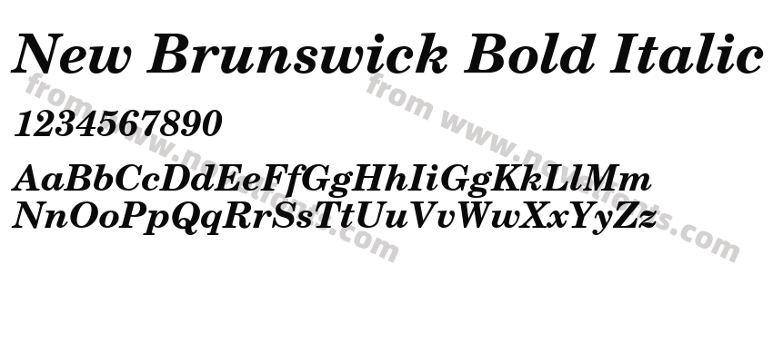 New Brunswick Bold ItalicPreview