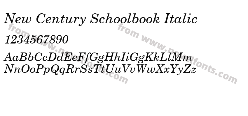 New Century Schoolbook ItalicPreview