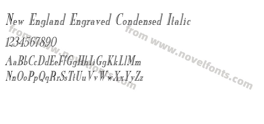 New England Engraved Condensed ItalicPreview