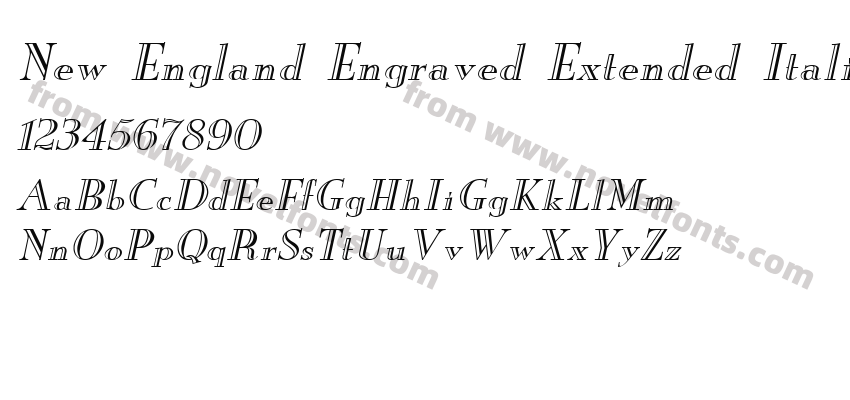 New England Engraved Extended ItalicPreview