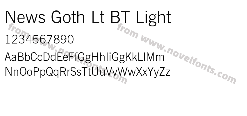 NewsGoth Lt BT LightPreview